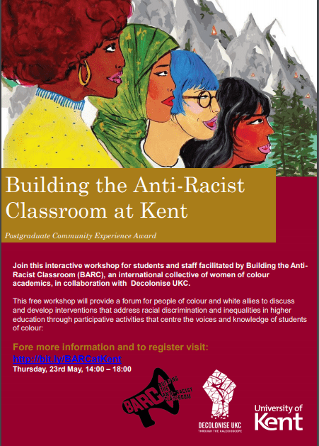 Building the Anti-Racist Classroom at Kent – 23rd May, 2019